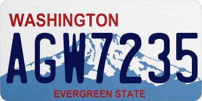 WA license plate AGW7235