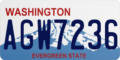WA license plate AGW7236