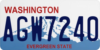 WA license plate AGW7240