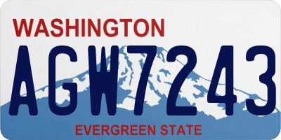 WA license plate AGW7243