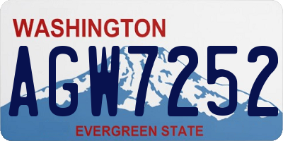 WA license plate AGW7252
