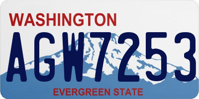 WA license plate AGW7253