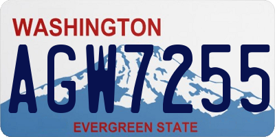 WA license plate AGW7255