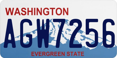 WA license plate AGW7256
