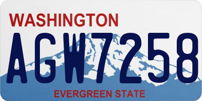 WA license plate AGW7258