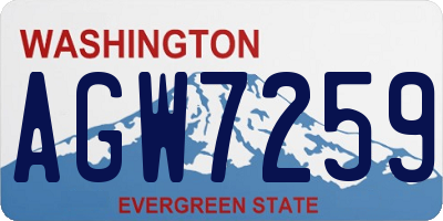 WA license plate AGW7259