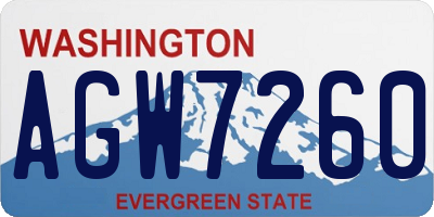 WA license plate AGW7260