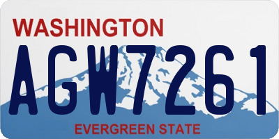 WA license plate AGW7261