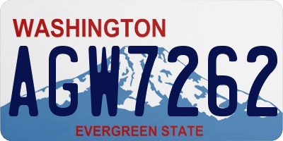 WA license plate AGW7262