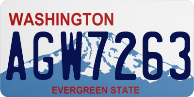 WA license plate AGW7263