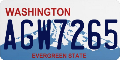 WA license plate AGW7265