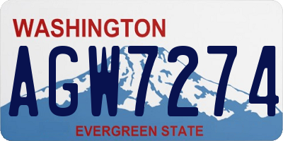 WA license plate AGW7274