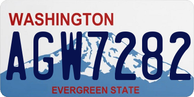 WA license plate AGW7282