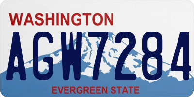 WA license plate AGW7284