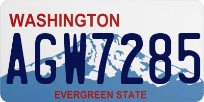 WA license plate AGW7285