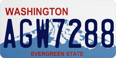 WA license plate AGW7288