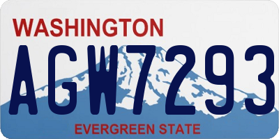 WA license plate AGW7293