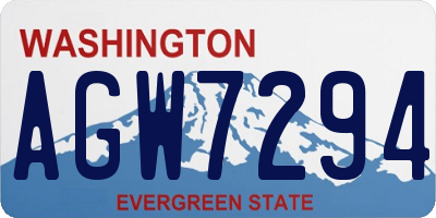 WA license plate AGW7294
