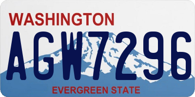 WA license plate AGW7296