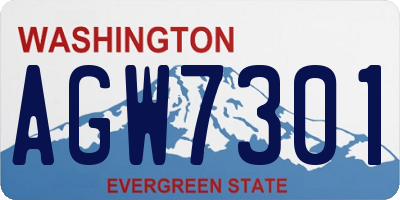WA license plate AGW7301