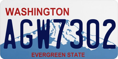 WA license plate AGW7302