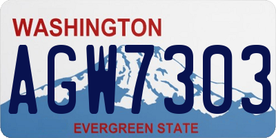 WA license plate AGW7303
