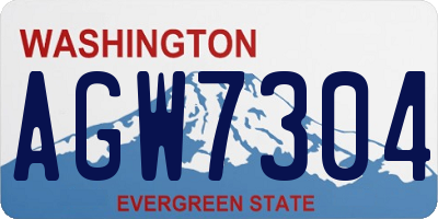 WA license plate AGW7304