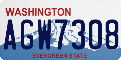 WA license plate AGW7308