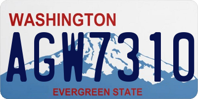 WA license plate AGW7310