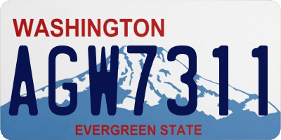 WA license plate AGW7311