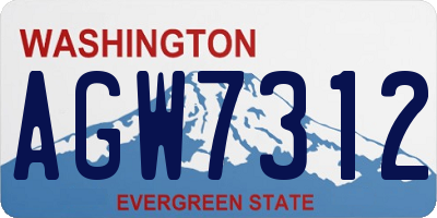 WA license plate AGW7312