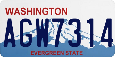 WA license plate AGW7314