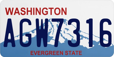 WA license plate AGW7316