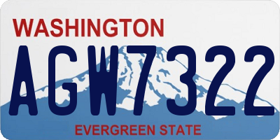 WA license plate AGW7322