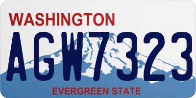 WA license plate AGW7323