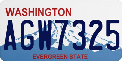 WA license plate AGW7325
