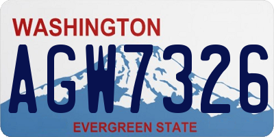 WA license plate AGW7326