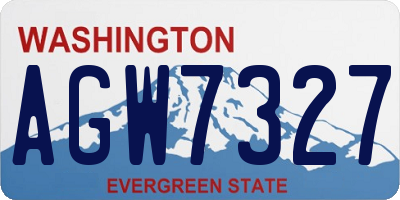 WA license plate AGW7327