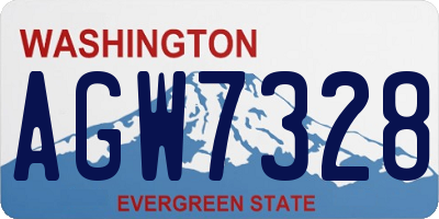 WA license plate AGW7328
