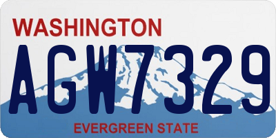 WA license plate AGW7329