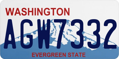 WA license plate AGW7332