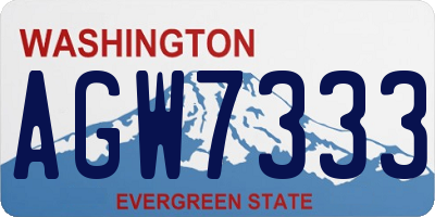 WA license plate AGW7333