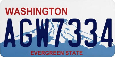 WA license plate AGW7334