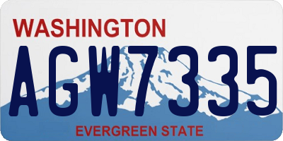WA license plate AGW7335