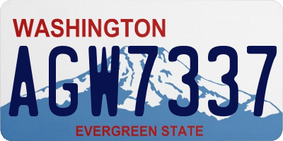 WA license plate AGW7337