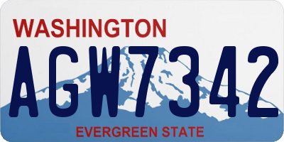 WA license plate AGW7342