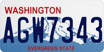 WA license plate AGW7343