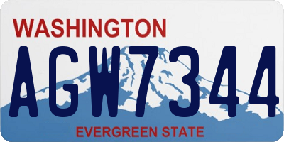 WA license plate AGW7344