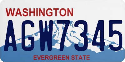 WA license plate AGW7345