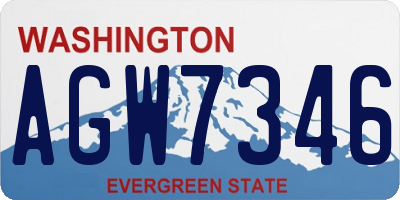WA license plate AGW7346